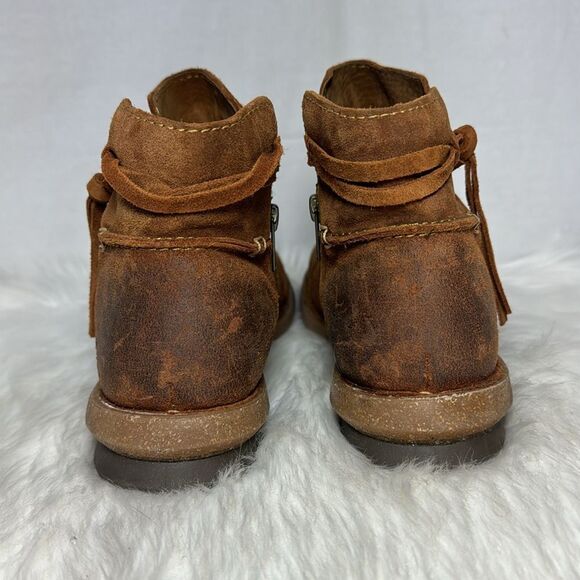 Born Wynter Brown Suede Comfort Ankle Booties Sz 11 - Picture 4 of 7